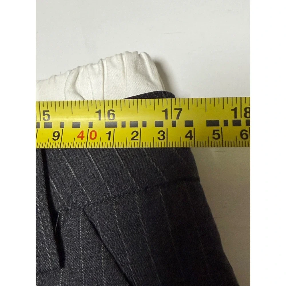 Emerson Lang Pinstripe Skort Gray XL Tailored Office Quiet Luxury EUC